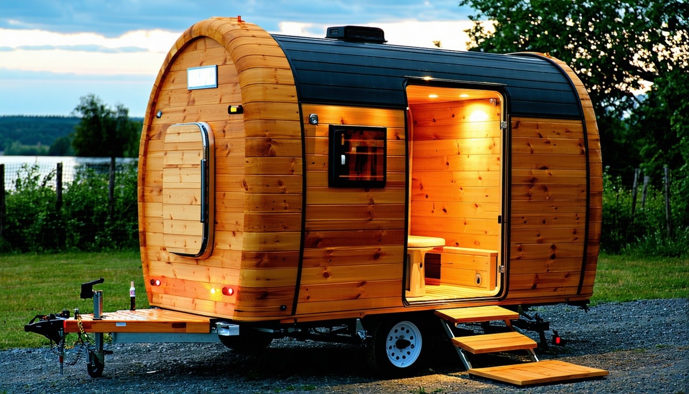 Mobile sauna service in action